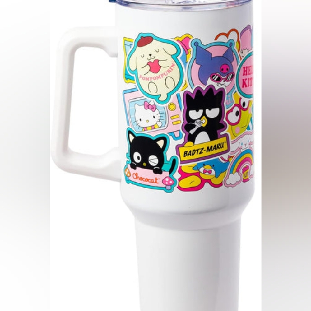 Hello Kitty and Friends Sticker Collage 40oz Stainless Steel Tumbler with Handle